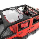 Jeep Wrangler Sun Shade JK Unlimited Rear Mesh Screen Sunshade SAHARA RUBICON SPORT S Top Cover UV Blocker - 10 Year Warranty