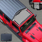 Jeep Wrangler Sun Shade JL Unlimited 2 Door and 4 Door Front Mesh Screen Sunshade JLU SAHARA RUBICON SPORT S Top Cover UV Blocker with Grab Bag-One time Install 10 years Warranty