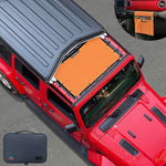 Jeep Wrangler Sun Shade JL Unlimited 2 Door and 4 Door Front Mesh Screen Sunshade JLU SAHARA RUBICON SPORT S Top Cover UV Blocker with Grab Bag-One time Install 10 years Warranty