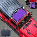 Jeep Wrangler Sun Shade JL Unlimited 2 Door and 4 Door Front Mesh Screen Sunshade JLU SAHARA RUBICON SPORT S Top Cover UV Blocker with Grab Bag-One time Install 10 years Warranty