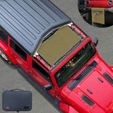 Jeep Wrangler Sun Shade JL Unlimited 2 Door and 4 Door Front Mesh Screen Sunshade JLU SAHARA RUBICON SPORT S Top Cover UV Blocker with Grab Bag-One time Install 10 years Warranty