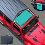 Jeep Wrangler Sun Shade JL Unlimited 2 Door and 4 Door Front Mesh Screen Sunshade JLU SAHARA RUBICON SPORT S Top Cover UV Blocker with Grab Bag-One time Install 10 years Warranty