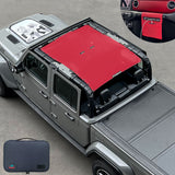 Jeep Gladiator Sunshade JT 4 Door Top Sun Shade Front and Rear Mesh Screen Wrangler Cover UV Blocker with GrabBag Pouch (2018-2023) - 10 Year Warranty