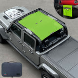 Jeep Gladiator Sunshade JT 4 Door Top Sun Shade Front and Rear Mesh Screen Wrangler Cover UV Blocker with GrabBag Pouch (2018-2023) - 10 Year Warranty