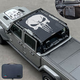 Jeep Gladiator Sunshade JT 4 Door Top Sun Shade Front and Rear Mesh Screen Wrangler Cover UV Blocker with GrabBag Pouch 2018-Current-10 Years Lasting