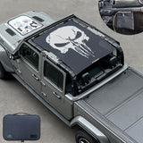 Jeep Gladiator Sunshade JT 4 Door Top Sun Shade Front and Rear Mesh Screen Wrangler Cover UV Blocker with GrabBag Pouch (2018-2023) - 10 Year Warranty