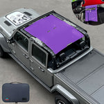 Jeep Gladiator Sunshade JT 4 Door Top Sun Shade Front and Rear Mesh Screen Wrangler Cover UV Blocker with GrabBag Pouch (2018-2023) - 10 Year Warranty