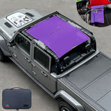 Jeep Gladiator Sunshade JT 4 Door Top Sun Shade Front and Rear Mesh Screen Wrangler Cover UV Blocker with GrabBag Pouch 2018-Current-10 Years Lasting