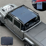 Jeep Gladiator Sunshade JT 4 Door Top Sun Shade Front and Rear Mesh Screen Wrangler Cover UV Blocker with GrabBag Pouch (2018-2023) - 10 Year Warranty