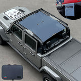Jeep Gladiator Sunshade JT 4 Door Top Sun Shade Front and Rear Mesh Screen Wrangler Cover UV Blocker with GrabBag Pouch (2018-2023) - 10 Year Warranty