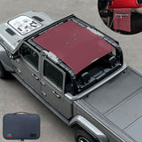 Jeep Gladiator Sunshade JT 4 Door Top Sun Shade Front and Rear Mesh Screen Wrangler Cover UV Blocker with GrabBag Pouch (2018-2023) - 10 Year Warranty