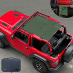 Jeep Wrangler Sunshade JL 2 Door Sun Shade Front and Rear Mesh Screen Top Cover UV Blocker with Grab Bag 2018-Current - 10 Years Lasting